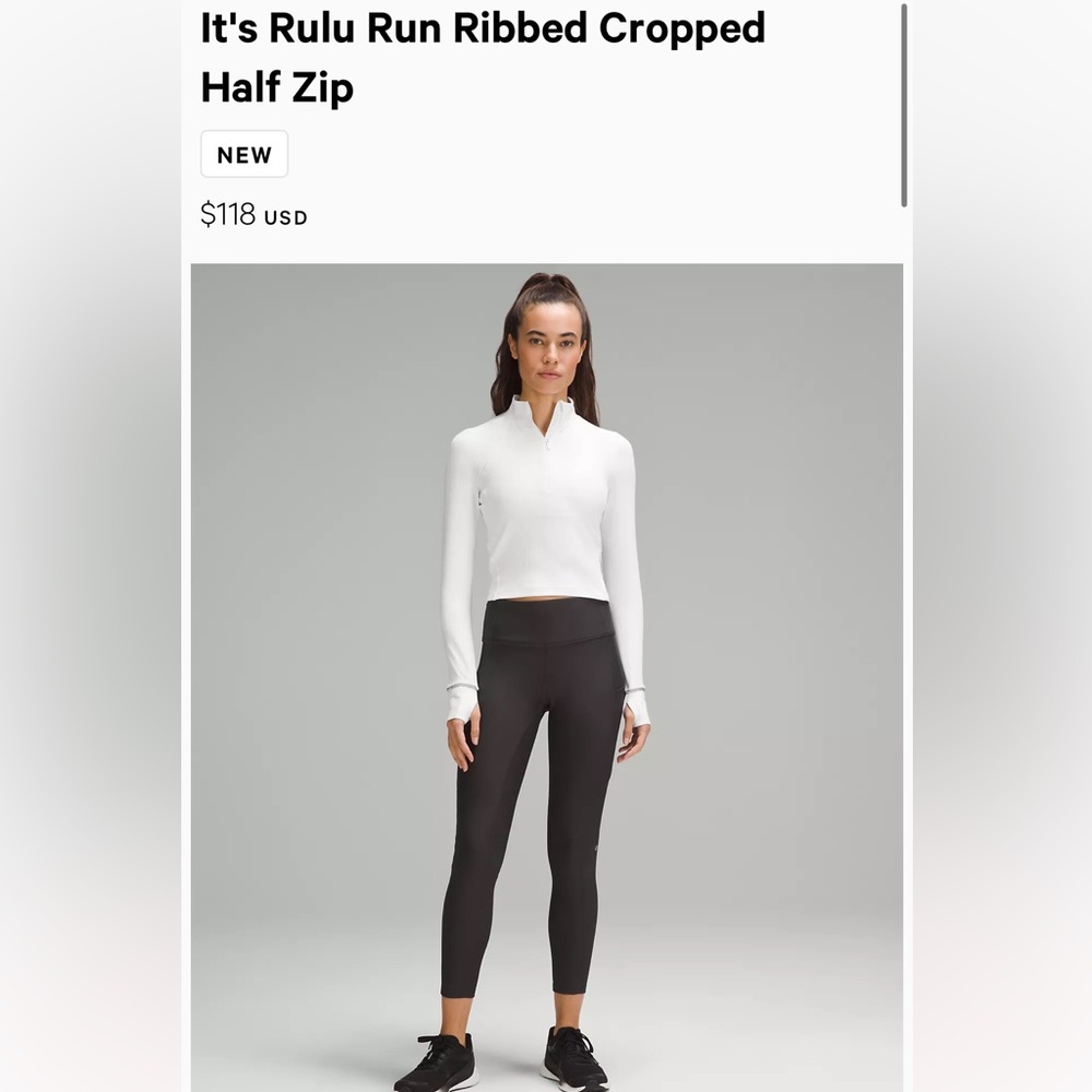 Lululemon rulu run ribbed half top